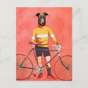 Greyhound Cyclist 2 Vykort