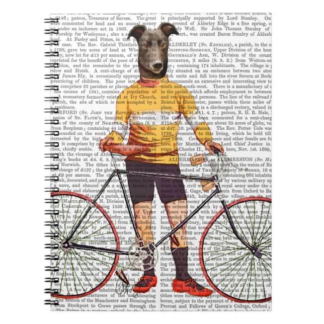 Greyhound Cyclist Anteckningsbok Med Spiral (Framsidan)