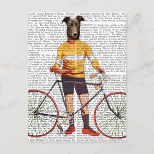 Greyhound Cyclist Vykort