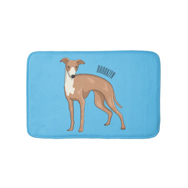 Greyhound dog cartoon illustration badrumsmatta (Framsidan)
