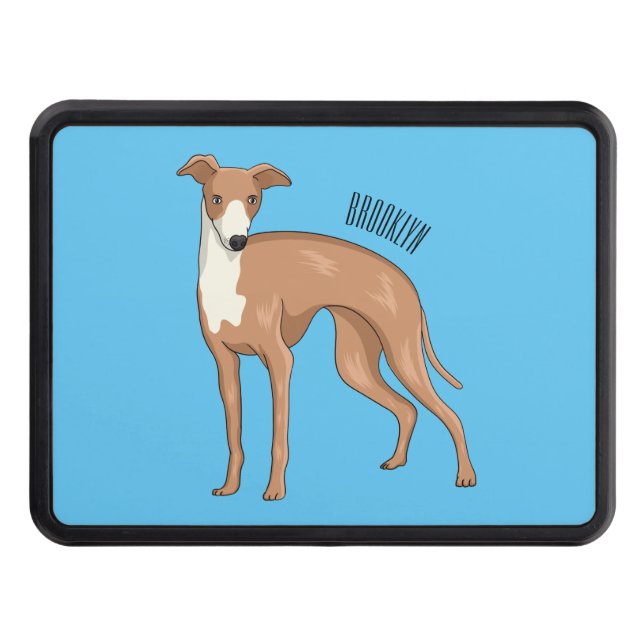 Greyhound dog cartoon illustration  dragkroksskydd (Framsidan)