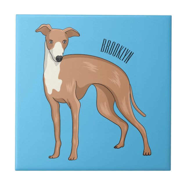 Greyhound dog cartoon illustration  kakelplatta (Framsidan)