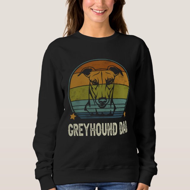 Greyhound Dog Dad Vintage Fathers Day T Shirt (Framsida)