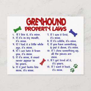 GREYHOUND Egendom LAGSTIFTNING 2 Vykort