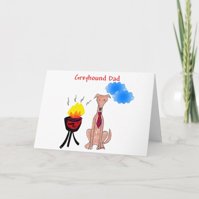 Greyhound Fawn Pappa Card Kort (Framsida)