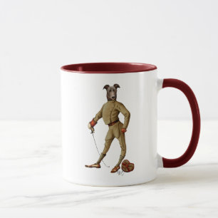 Greyhound Fencer Mörk Fullt 2 Mugg