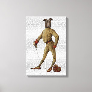 Greyhound Fencer Mörk Fullt Canvastryck