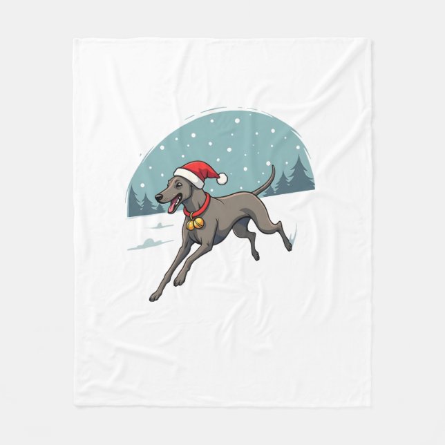 Greyhound Festive Sprint hund Fleecefilt (Framsidan)