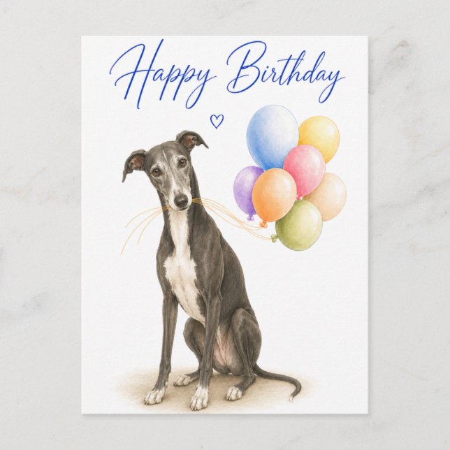 Greyhound födelsedag vykort (Framsida)
