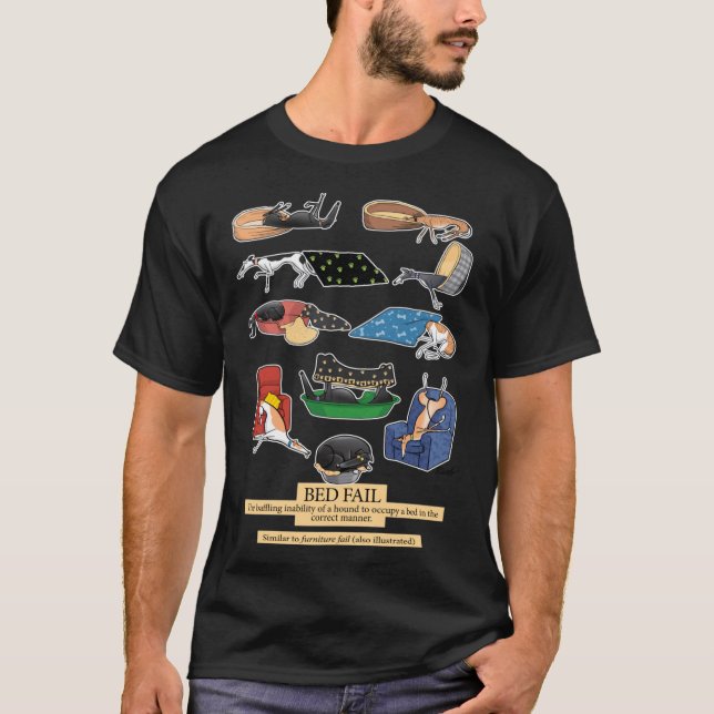 Greyhound Glossary Bed Fail A Redbubble eclusive d T Shirt (Framsida)