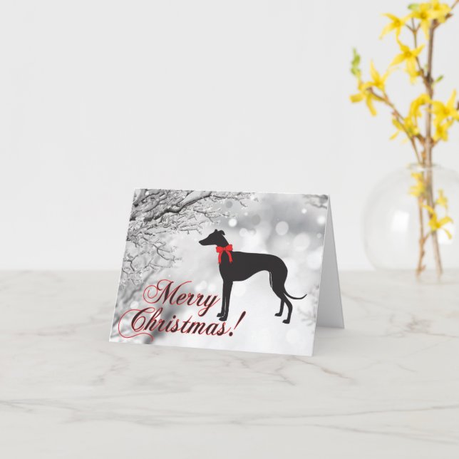 Greyhound God jul Card Kort (Gul blomma)