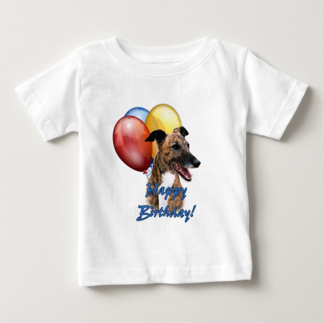Greyhound Grattis på födelsedagen Balloons. Tröja (Framsida)