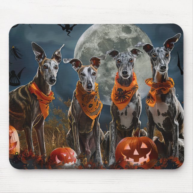 Greyhound Halloween Spooky Musmatta (Framsidan)