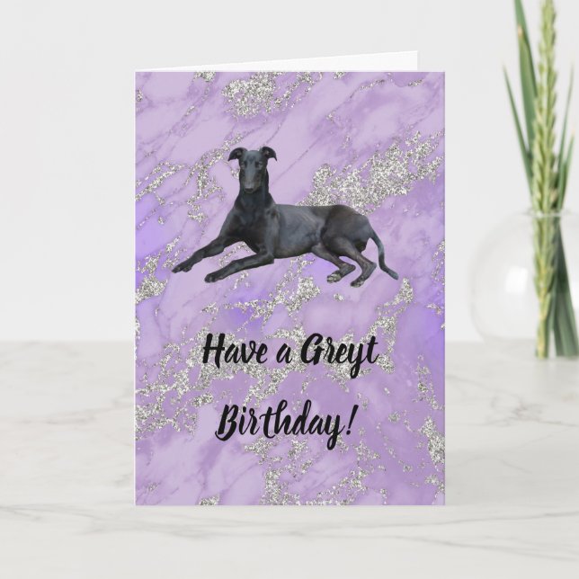 Greyhound har ett Greyt Birthday Card Kort (Framsida)