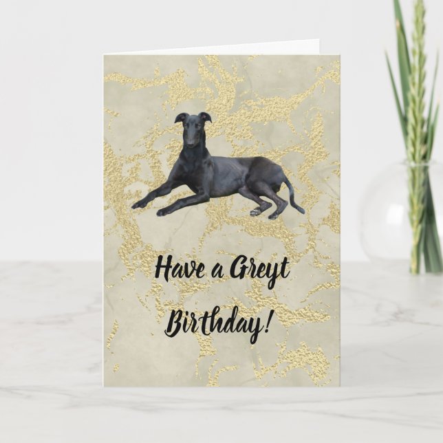Greyhound har ett Greyt Birthday Card Kort (Framsida)
