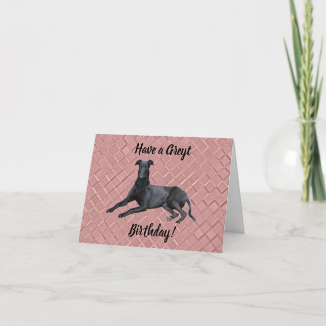 Greyhound har ett Greyt Birthday Card Kort (Framsida)