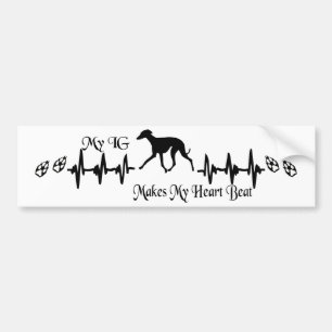 Greyhound Heart Beat Bildekal