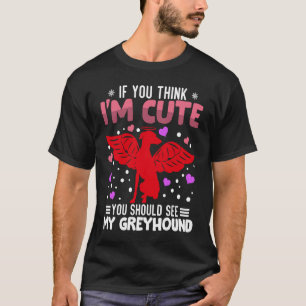 Greyhound Heart Valentine Day Animal for Women T Shirt