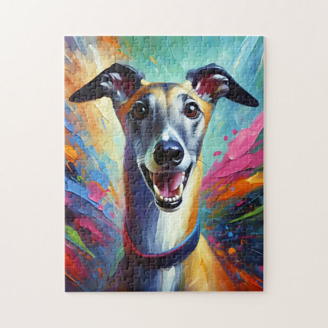 Greyhound Hund Acrylic Print Hund älskare Gift Pussel (Vertikal)