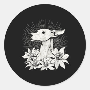 Greyhound Hund älskare Retro Stil Tattoo Runt Klistermärke
