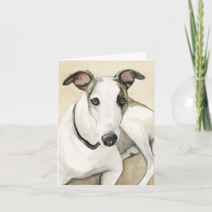 Greyhound Hund Art Notecard Kort