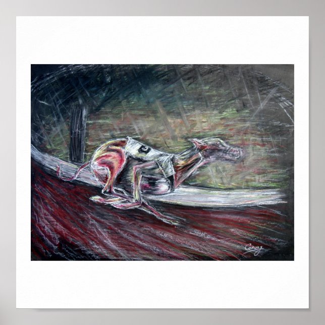 greyhound hund art poster (Framsidan)