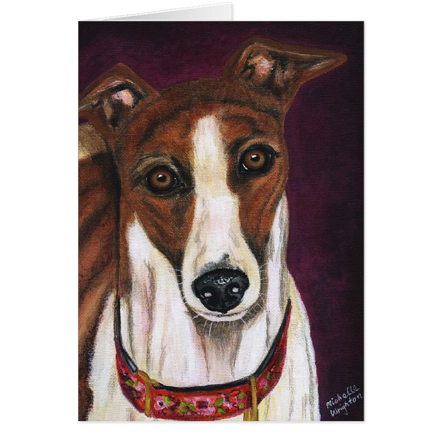 Greyhound Hund Art - Royalty Hälsningskort (Framsidan)