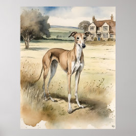 Greyhound - Hund Art-utskrift Poster