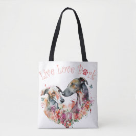 Greyhound Hund Blommigt Mamma Tygkasse