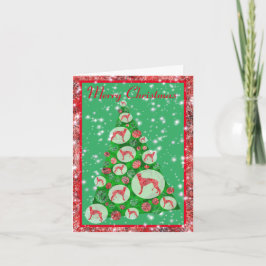 Greyhound Hund Cute Silhouette Julgran Kort