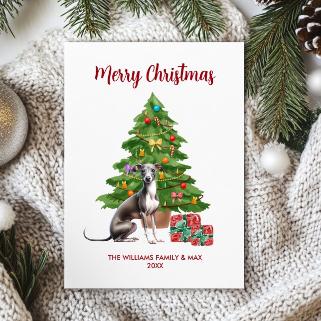 Greyhound Hund Family jul Julkort (Skapare uppladdad)