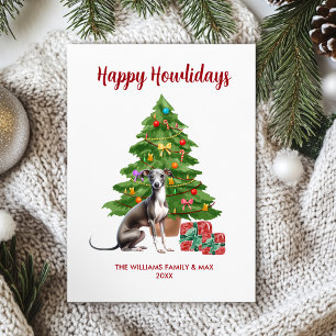 Greyhound Hund Family jul Julkort
