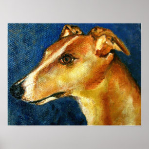 Greyhound Hund Fine Art Prages Poster