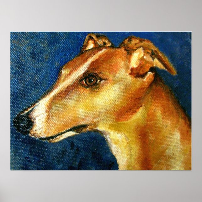 Greyhound Hund Fine Art Prages Poster (Framsidan)
