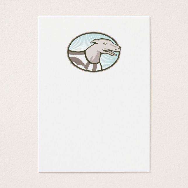 Greyhound Hund Head Retro Visitkort (Framsidan)