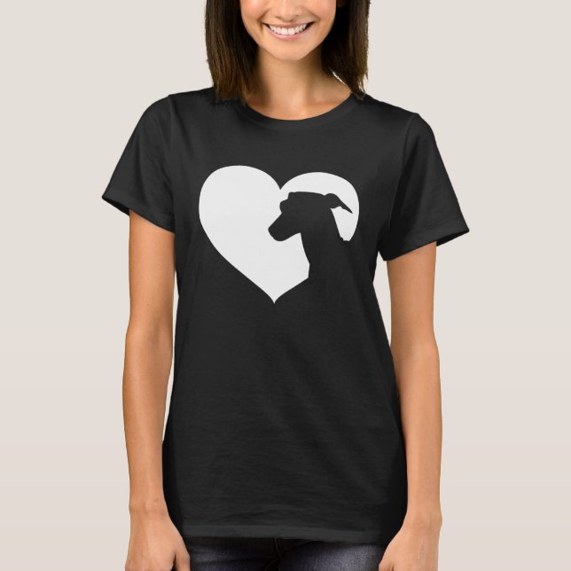 Greyhound Hund Heart Silhouette Greyhound T Shirt (Framsida)