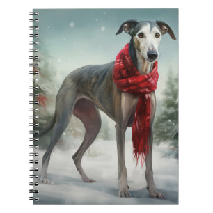 Greyhound Hund i Snö-julen Anteckningsbok