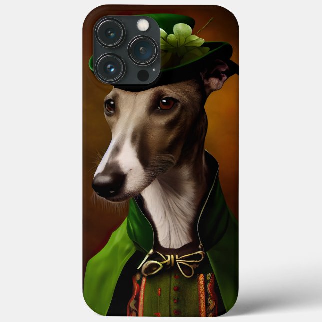 Greyhound Hund i St. Patrick Dress (Baksida)