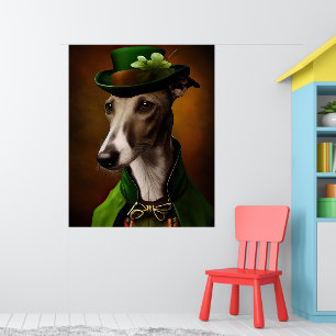 Greyhound Hund i St. Patrick Dress Poster