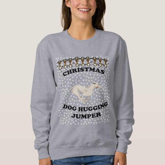 Greyhound hund jul-Hund Hugger T Shirt (Framsida)