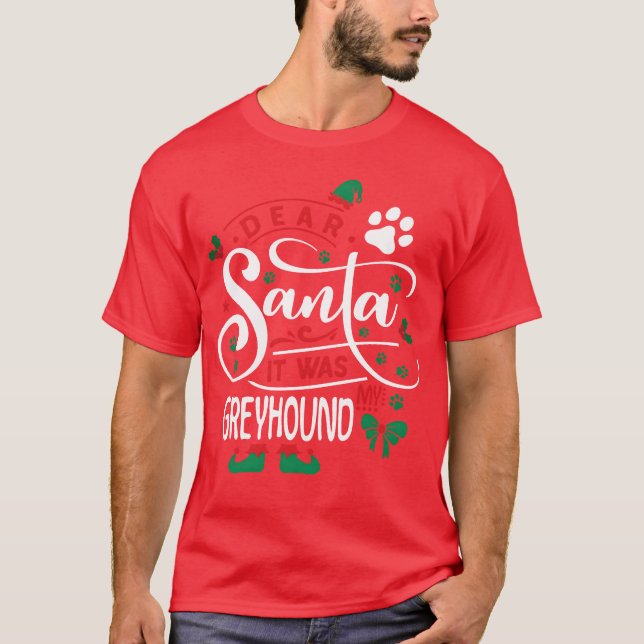 Greyhound Hund julklapp Hund aveln T Shirt (Framsida)