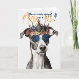 Greyhound Hund Kung för Day Funny Birthday Kort