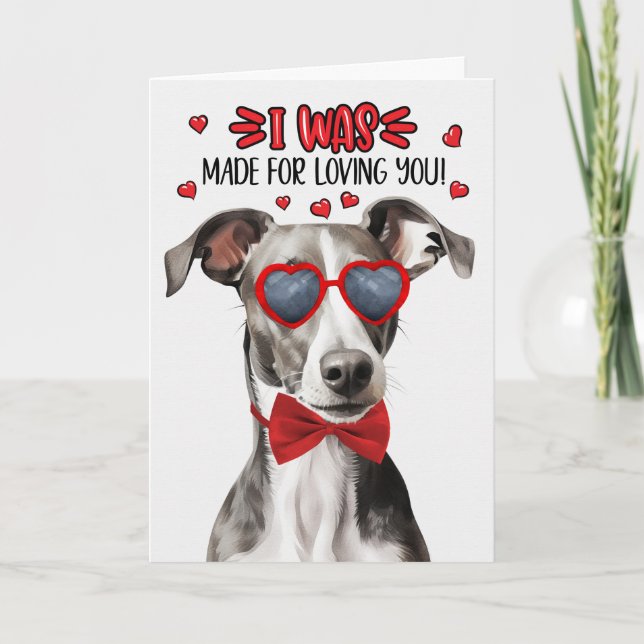 Greyhound Hund Made for Loving You Helgkort (Framsida)