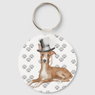 Greyhound Hund Mönster Nyckelring