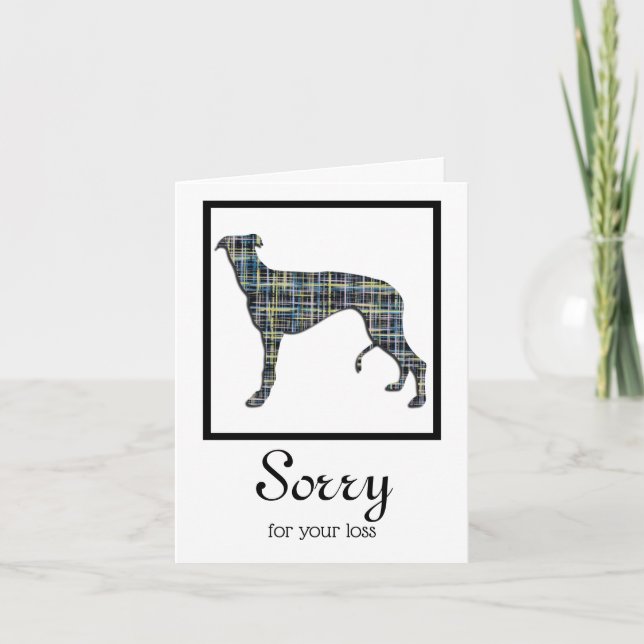 Greyhound Hund Pet Sympathy Card Kort (Framsida)