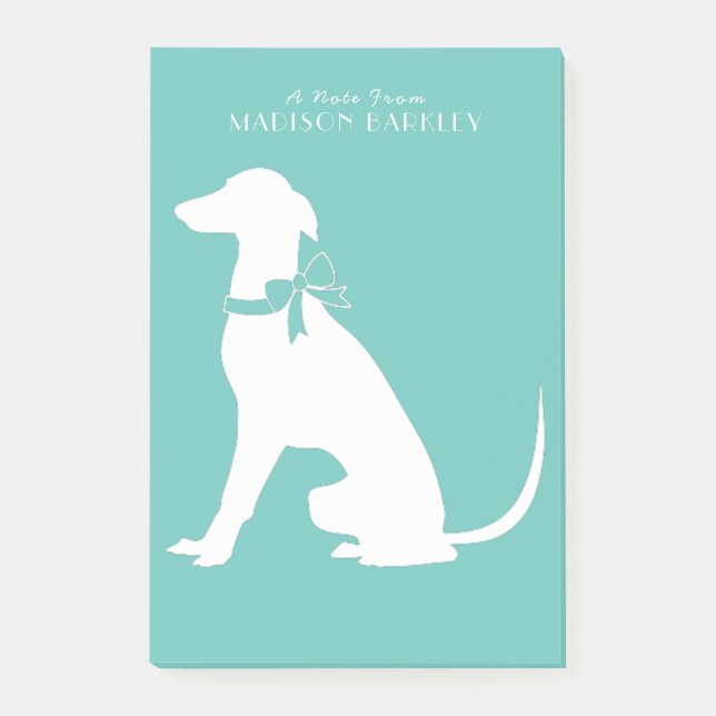 Greyhound Hund Puppy Post-it Block (Framsida)