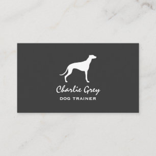 Greyhound Hund Silhouette Grått och White Visitkort