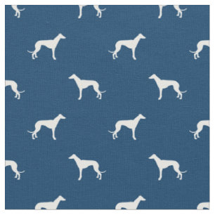greyhound-hund silhouette navy blue tyg