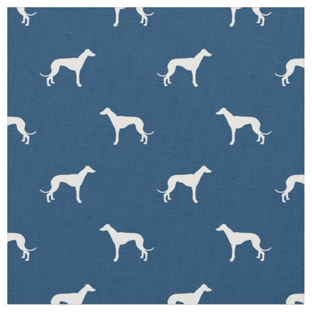greyhound-hund silhouette navy blue tyg (Närbild)