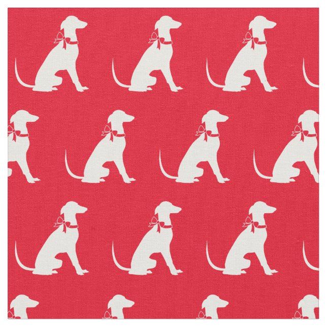 Greyhound Hund Silhouette Pet Red Tyg (Närbild)